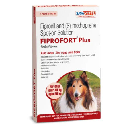 Savavet Fiprofort Plus (Fipronil) Tick and Flea Control Spot On for Dogs – 40-60 kg